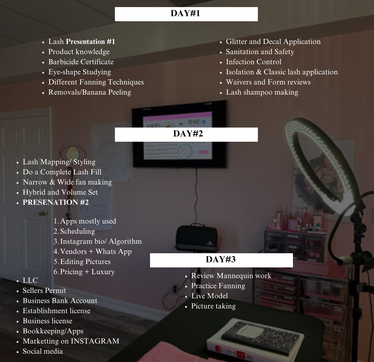 1 on 1 lash training (deposit )