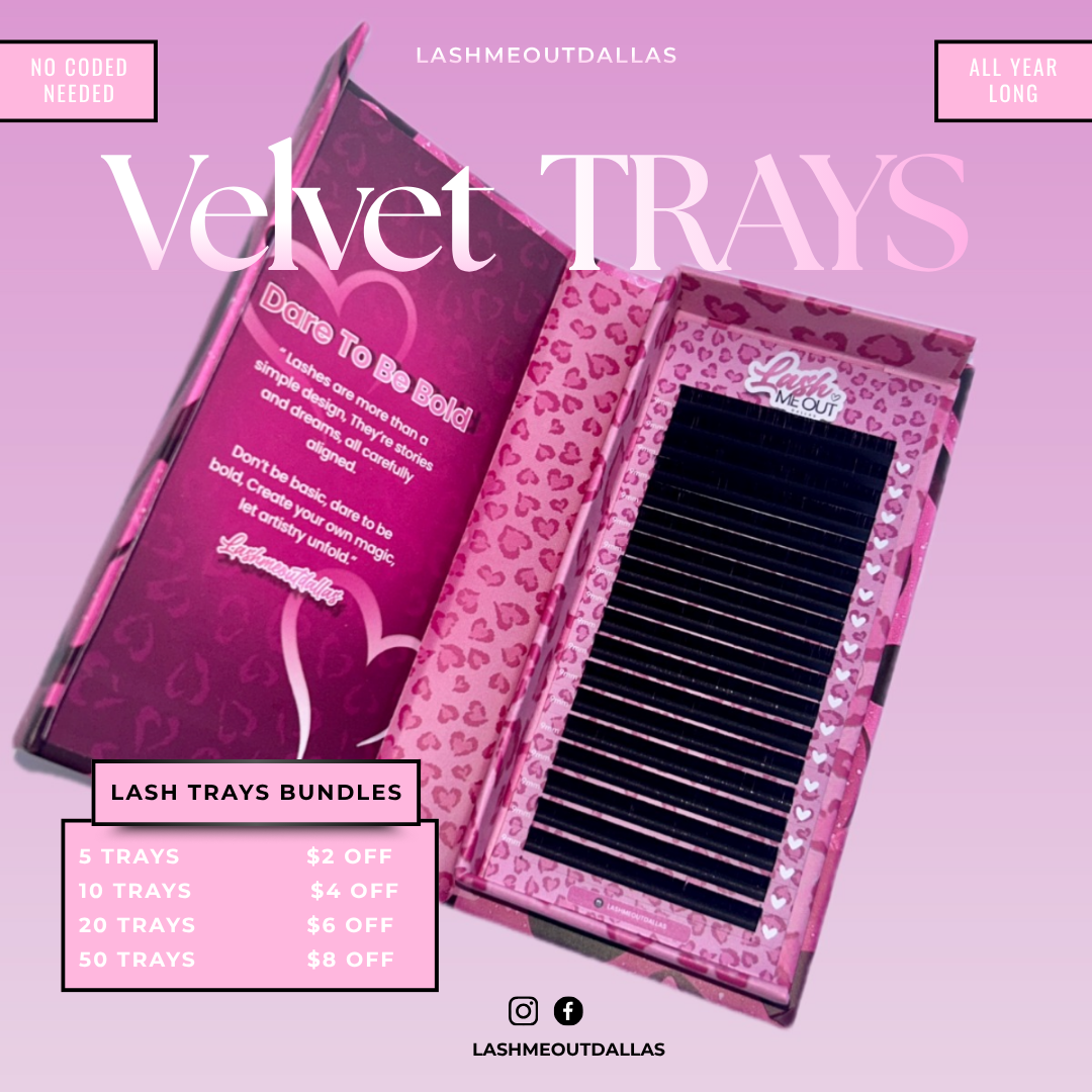 Premium velvet matte lash trays