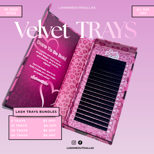 Premium velvet matte lash trays